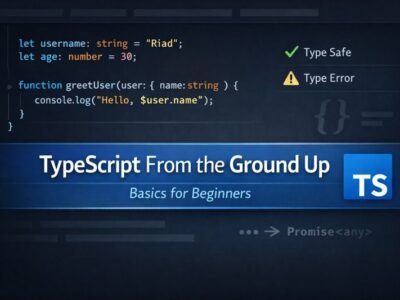TypeScript basics explained with typed JavaScript code in a beginner-friendly learning series