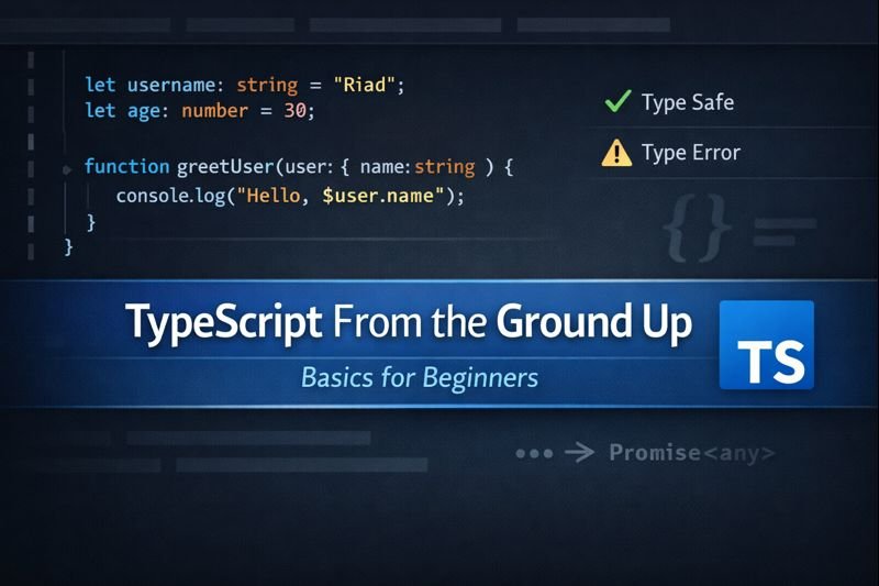 TypeScript basics explained with typed JavaScript code in a beginner-friendly learning series